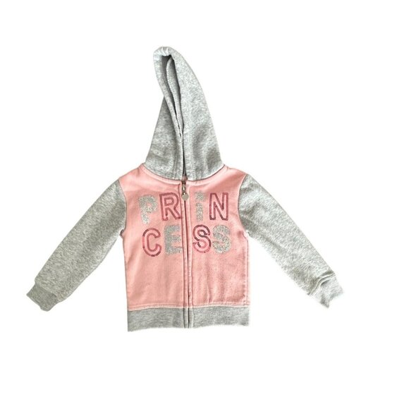 Charming girls pink and Grey princess Hoodie with sparkles - Picture 2 of 10